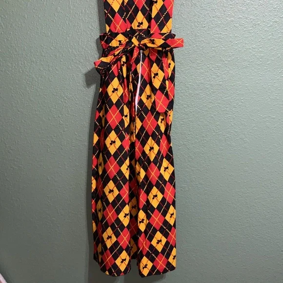 Vintage 50s 60s Scotty Dog Argyle Dress Jumper Sleeveless Overall - Picture 9 of 10